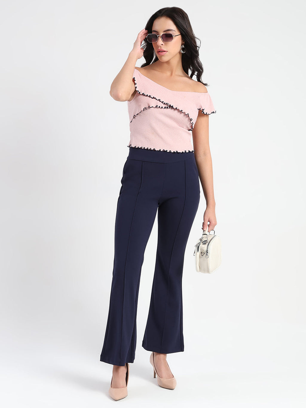 Madame Flared Knitted Moss Trousers