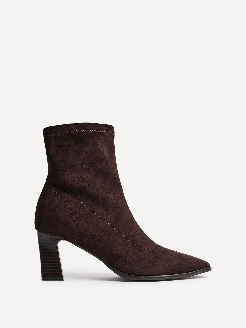 Brown ankle boot on a white background